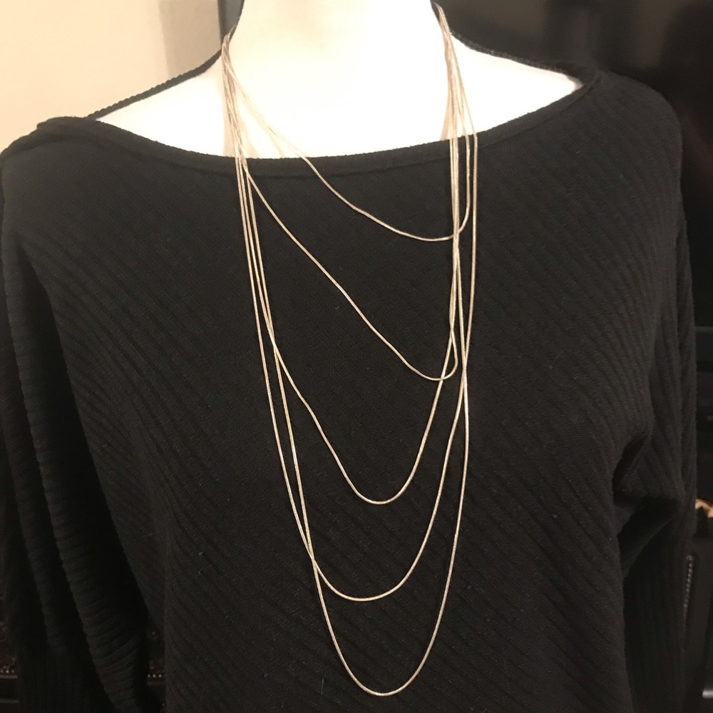 Multi Chain Necklace, Silver.. - image 2